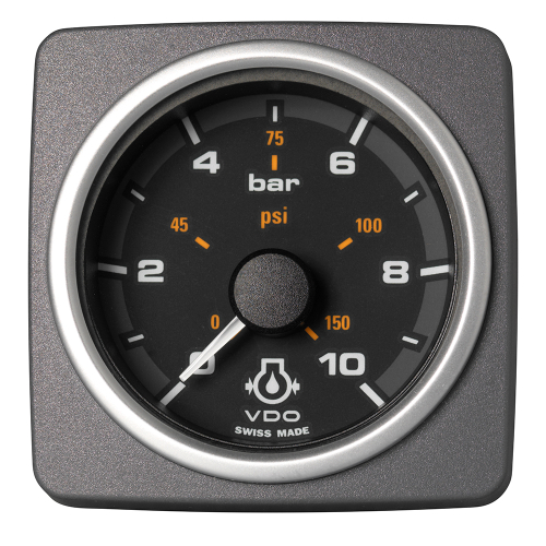 Veratron - Veratron 52 MM (2-1/16") AcquaLink Engine Oil Pressure 10 Bar/150 PSI - Black Dial &amp; Bezel