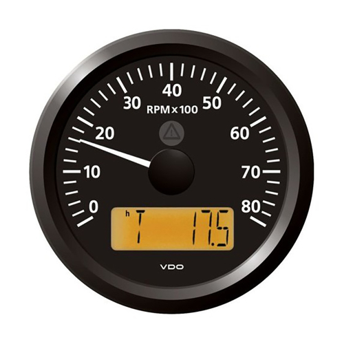 Veratron - Veratron 3-3/8" (85 mm) ViewLine Tachometer - 0 to 8000 RPM - 8 to 32V - Black Dial &amp; Triangle Bezel