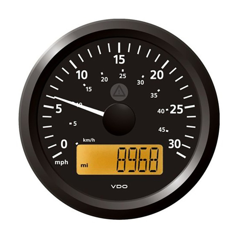 Veratron - Veratron 3-3/8" (85 mm) ViewLine Speedometer - 0 to 30 MPH - 12/24V - Black Dial &amp; Triangular Bezel