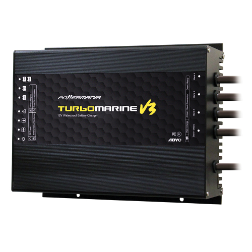 Powermania - Powermania Turbo M340V3 40 Amp 3-Bank 12/24/36VDC Waterproof Charger