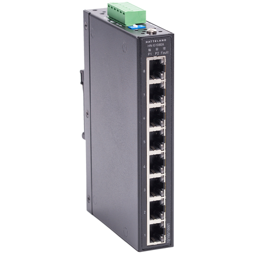 Hatteland Technology - Hatteland Industrial 8-Port Slim Type Unmanaged Gigabit Ethernet Switch
