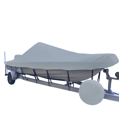 Carver by Covercraft - Carver Performance Poly-Guard Styled-to-Fit Boat Cover f/22.5&#39; V-Hull Center Console Shallow Draft Boats - Grey