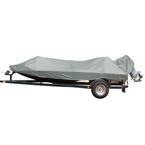 Carver by Covercraft - Carver Performance Poly-Guard Styled-to-Fit Boat Cover f/15.5&#39; Jon Style Bass Boats - Grey