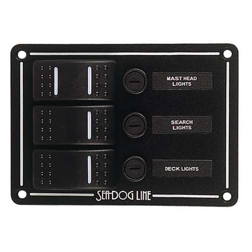 Sea-Dog - Sea-Dog Rocker Switch Panel - 3 Circuit
