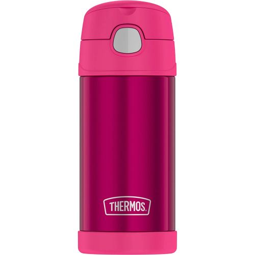 Thermos - Thermos FUNtainer&reg; Stainless Steel Insulated Pink Water Bottle w/Straw - 12oz