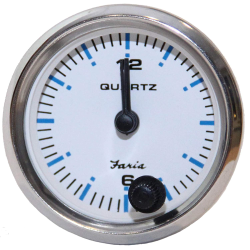 Faria Beede Instruments - Faria Chesapeake White SS 2" Analog Clock