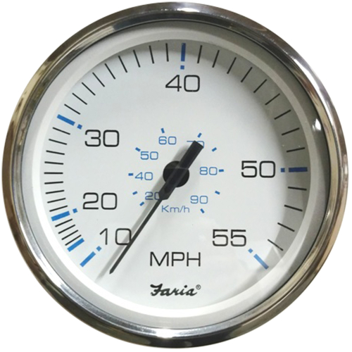 Faria Beede Instruments - Faria Chesapeake White SS 5" Speedometer 55 MPH (Mechanical)