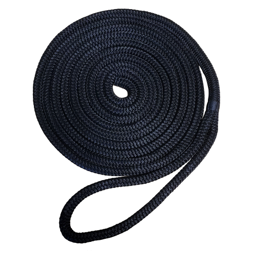 Robline - Robline Premium Nylon Double Braid Dock Line - 1/2" x 15' - Black
