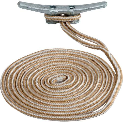 Sea-Dog - Sea-Dog Double Braided Nylon Dock Line - 3/4" x 25&#39; - Gold/White
