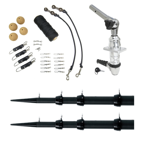 Tigress - Tigress XD Top Mount System - 18&#39; Carbon Fiber Black/Black Ultimate Rigging Kit