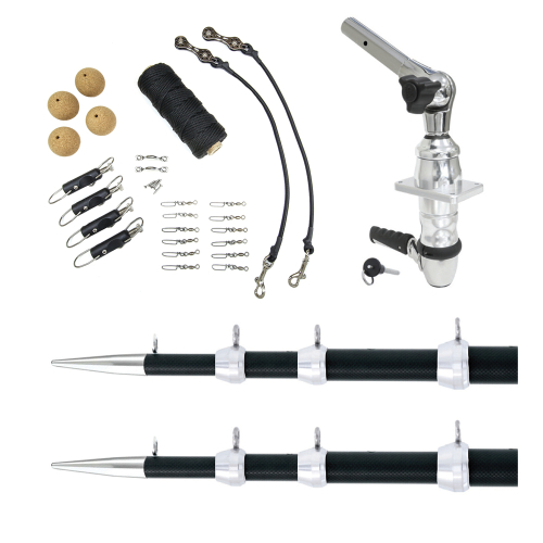Tigress - Tigress XD Top Mount System - 18&#39; Carbon Fiber Black/Silver Ultimate Rigging Kit