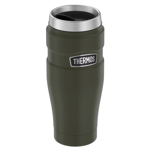 Thermos - Thermos Stainless King&trade; Vacuum Insulated Stainless Steel Travel Tumbler - 16oz - Matte Army Green