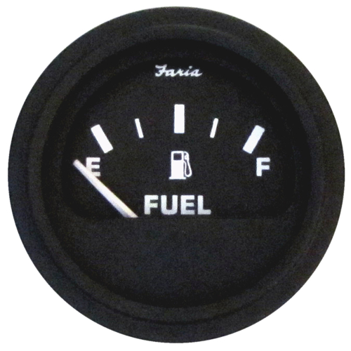 Faria Beede Instruments - Faria 2" Heavy-Duty Fuel Level Gauge - Black w/Black Bezel