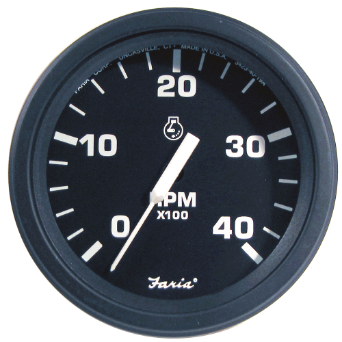 Faria Beede Instruments - Faria 4" HD Tachometer (4000 RPM) Diesel (Mech Takeoff &amp; Var Ratio Alt) - Black
