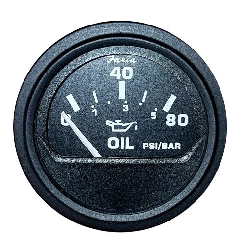 Faria Beede Instruments - Faria Heavy-Duty 2" Oil Pressure Gauge (80PSI) - Black