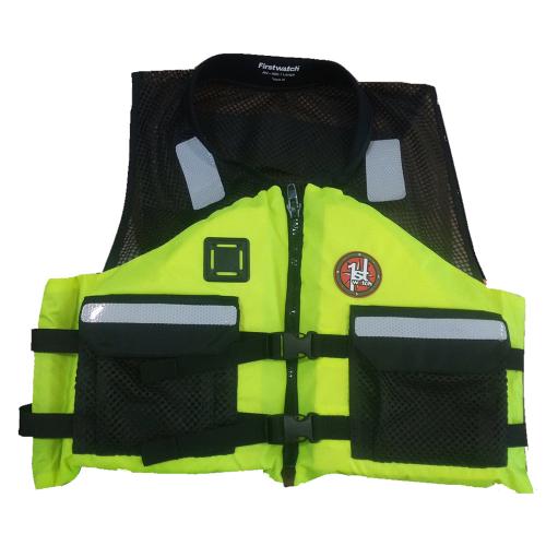 First Watch - First Watch AV-500 Industrial Mesh Vest (USCG Type III) - Hi-Vis Yellow/Black - X-Large