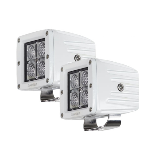 HEISE LED Lighting Systems - HEISE 4 LED Marine Cube Light w/Harness - 3" - 2 Pack