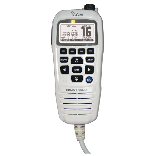 Icom - Icom COMMANDMICIV&#8482; w/White BlackLit LCD - Super White