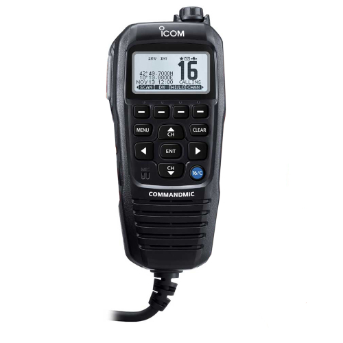 Icom - Icom COMMANDMICIV&#8482; w/White Blacklit LCD - Black