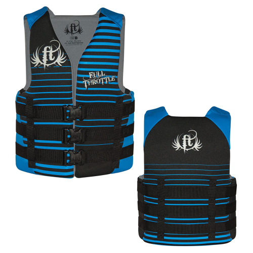 Full Throttle - Full Throttle Rapid-Dry Life Vest - Teen 90lbs & Over - Black/Blue