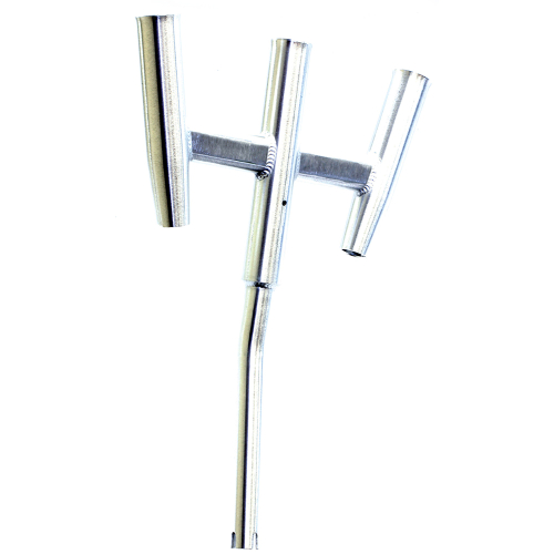 Tigress - Tigress Triple Aluminum Kite Rod Holder - Bent Butt - Brushed