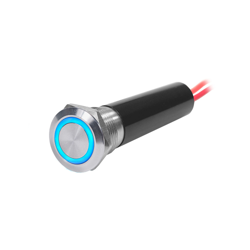Blue Sea Systems - Blue Sea 4190 SS Push Button Switch - Off-On - Blue - 20A