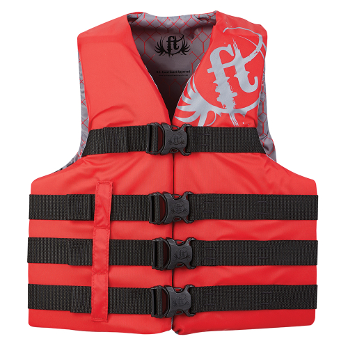 Full Throttle - Full Throttle Teen Nylon Life Vest - 90lbs and Over - Red
