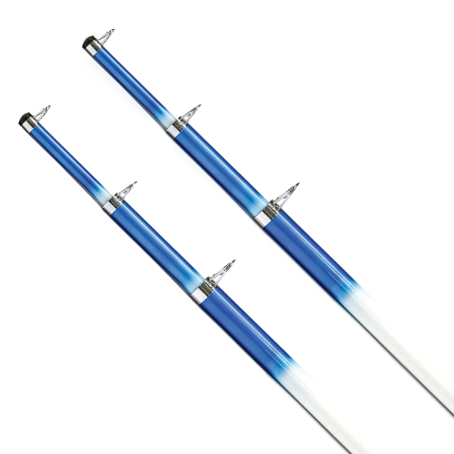 Tigress - Tigress 15&#39; Telescoping Fiberglass Outrigger Poles - 1-1/8" O.D. - White/Blue - Pair