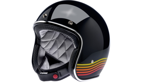Biltwell Inc. - Biltwell Inc. Bonanza Spectrum Helmet - 1005-536-101 - Gloss Black - X-Small