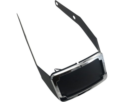 Cycle Visions - Cycle Visions Curved License Plate Frame and Mount - Chrome with Tag Light Frame - CV4667