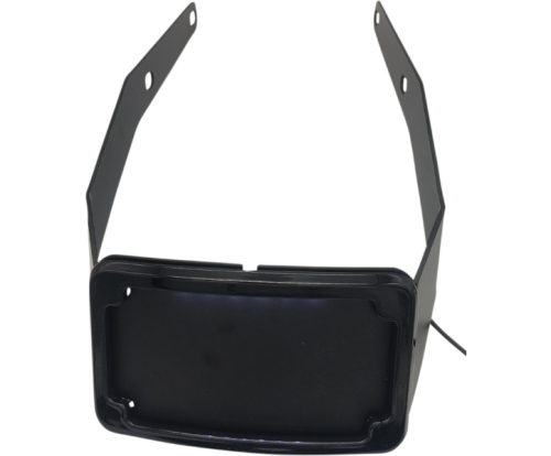 Cycle Visions - Cycle Visions Curved License Plate Frame and Mount - Black with Tag Light Frame - CV4667B