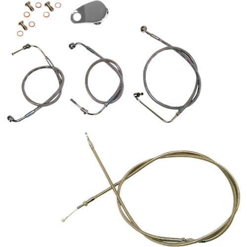 LA Choppers - LA Choppers Standard Stainless Cable Kit - 12in. - 14in. Mini Ape Hangers - LA-8154KT-13