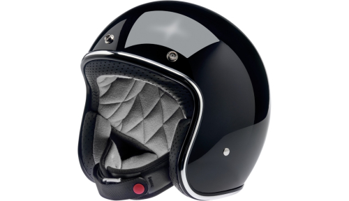 Biltwell Inc. - Biltwell Inc. Bonanza Solid Helmet - 1005-101-101 - Gloss Black - X-Small