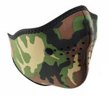 Zan Headgear - Zan Headgear Half Face Mask - WNX118 - Woodland Camo - OSFM
