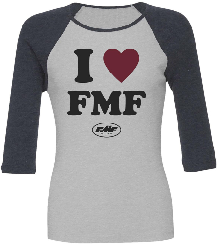 FMF Racing - FMF Racing Adore Raglan Womens T-Shirt - FA8419902-IND-WLG - White/Blue - Large