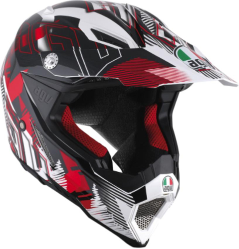 AGV - AGV AX-8 EVO Graphics Helmet - 7511O2C001805 - White/Red - Small