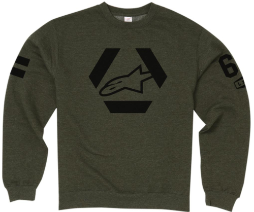 Alpinestars - Alpinestars Sniper Crew Fleece Sweatshirt - 1035510056942X - Army Heather - 2XL