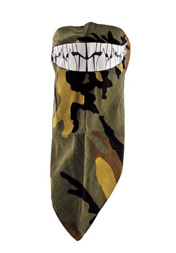 Zan Headgear - Zan Headgear 3-in-1 Headband - BV072G - Camo with Glow in the Dark Teeth - OSFM