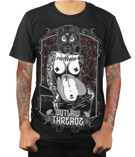 Outlaw Threadz - Outlaw Threadz End Of Days T-Shirt - MT60-MD - Black - Medium