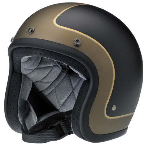 Biltwell Inc. - Biltwell Inc. Bonanza Tracker Helmet - BHBGGLETRKSM - Flat Black/Gray/Gold - Small