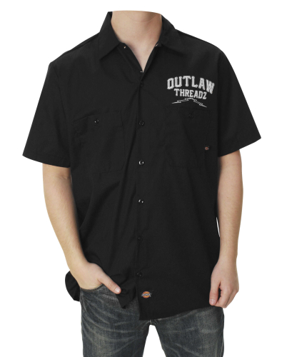 Outlaw Threadz - Outlaw Threadz Ride or Die Work Shirt - DB08-MD - Black - Medium