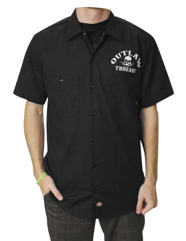 Outlaw Threadz - Outlaw Threadz Ground Pounder Work Shirt - DB07-MD - Black - Medium