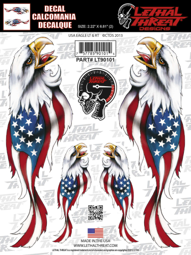 Lethal Threat - Lethal Threat USA Eagle Decal - LT90101