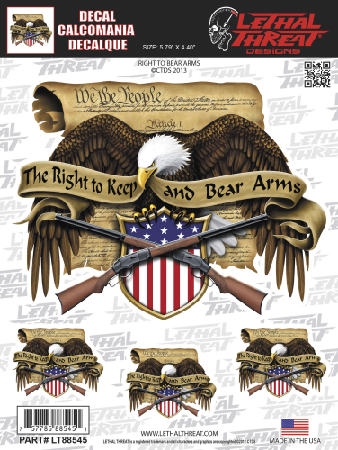Lethal Threat - Lethal Threat Right to Bear Arms Decal - LT88545