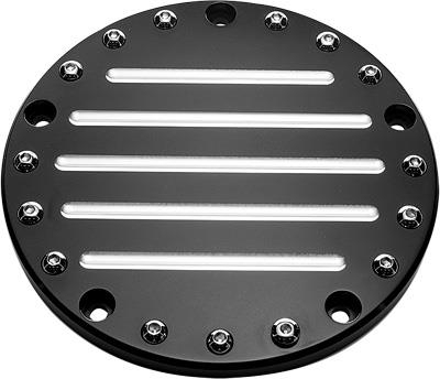 Precision Billet - Precision Billet Fluted Billet Derby Cover - Black - FLU-230-5H-BLK