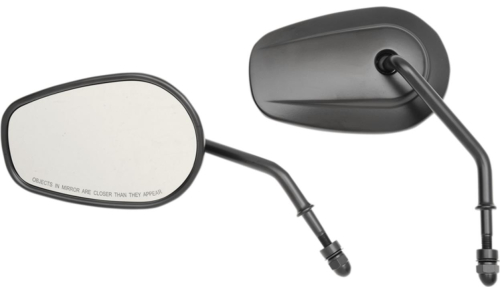 Drag Specialties - Drag Specialties OEM-Style Teardrop Mirror - Black - Long Stem - 0640-0917