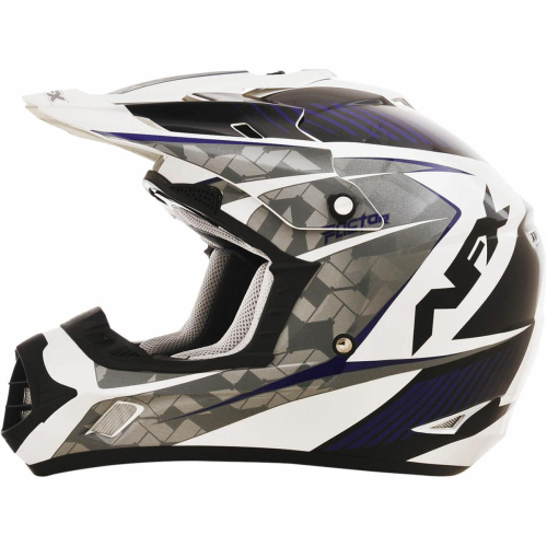 AFX - AFX FX-17 Factor Helmet - 01104506 - Pearl White/Blue Gloss Factor - Small