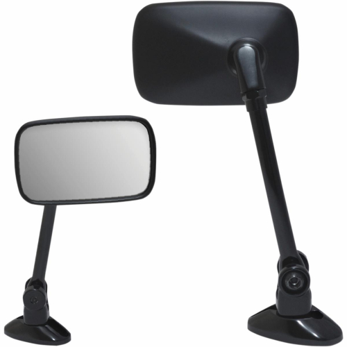 Parts Unlimited - Parts Unlimited Mini Fairing Mount Mirror - Rectangle - Black - Long Stem - 0640-0978