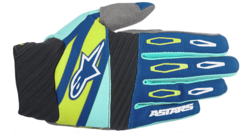 Alpinestars - Alpinestars Techstar Factory Gloves - 35610167162X - Navy/Turquise/Lime - 2XL