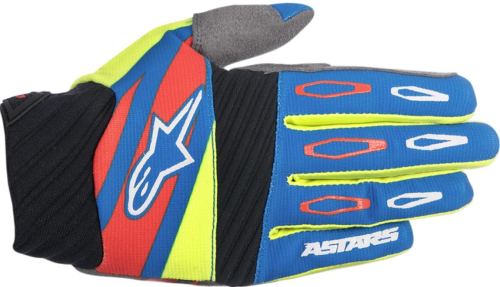 Alpinestars - Alpinestars Techstar Factory Gloves - 35610167542X - Blue/Fluorescent Yellow/Red - 2XL